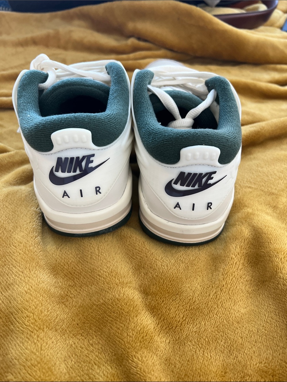 Nike Air Sneakers in White and Teal Green